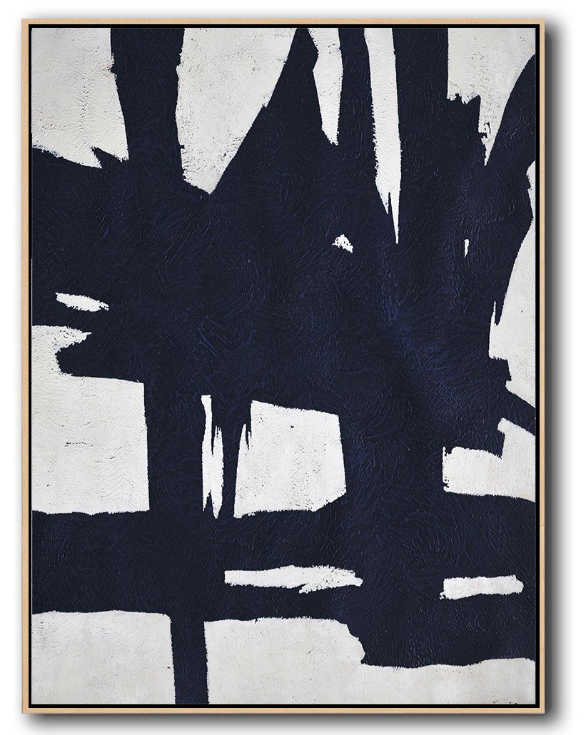 Buy Hand Painted Navy Blue Abstract Painting Online - Small Canvas Art Huge